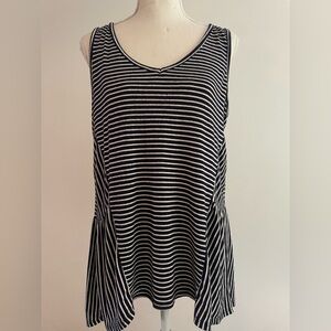 Striped navy and White Sleeveless Top